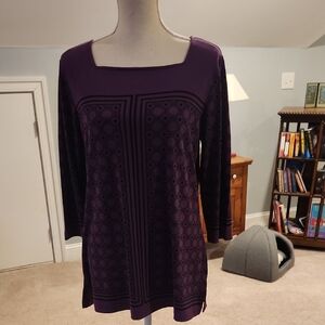 Christopher & Banks Deep Purple Tunic Top